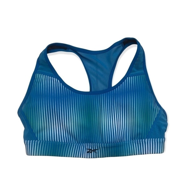 Reebok hero racer sports bra, blue green, S - Picture 1 of 10